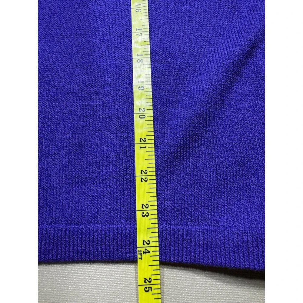 Vintage St. John Purple Knit Sweater Vest Mock Neck Back Zip Made in USA M *note - Picture 4 of 8